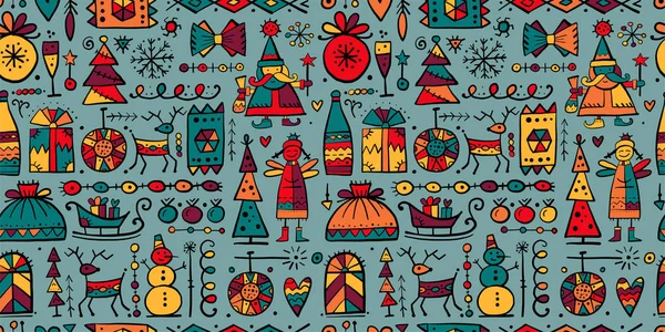 Weihnachten nahtloser Hintergrund, Skizze für Ihr Design — Stockvektor