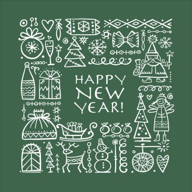 Noel çerçevesi, tasarımın için çizim