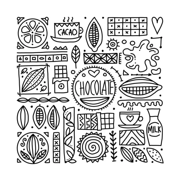 Chocolate, art background for your design — Stock Vector