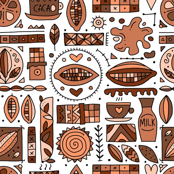 Schokolade Hintergrund, nahtloses Muster für Ihr Design — Stockvektor