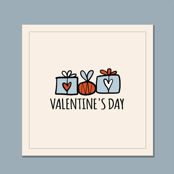 Sevgililer Günü tebrik kartı tasarımı. Aşk ve Düğün Hediyeleri — Stok Vektör