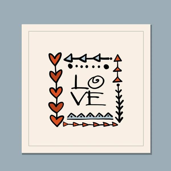 バレンタインデーグリーティングカードのデザイン。愛と結婚式の芸術 — ストックベクタ