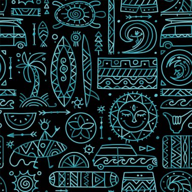 Kusursuz sörf şekli. Tasarımın için kabile elementleri