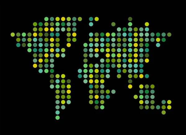 Resumen gráfico por computadora Mapa mundial de puntos redondos — Archivo Imágenes Vectoriales