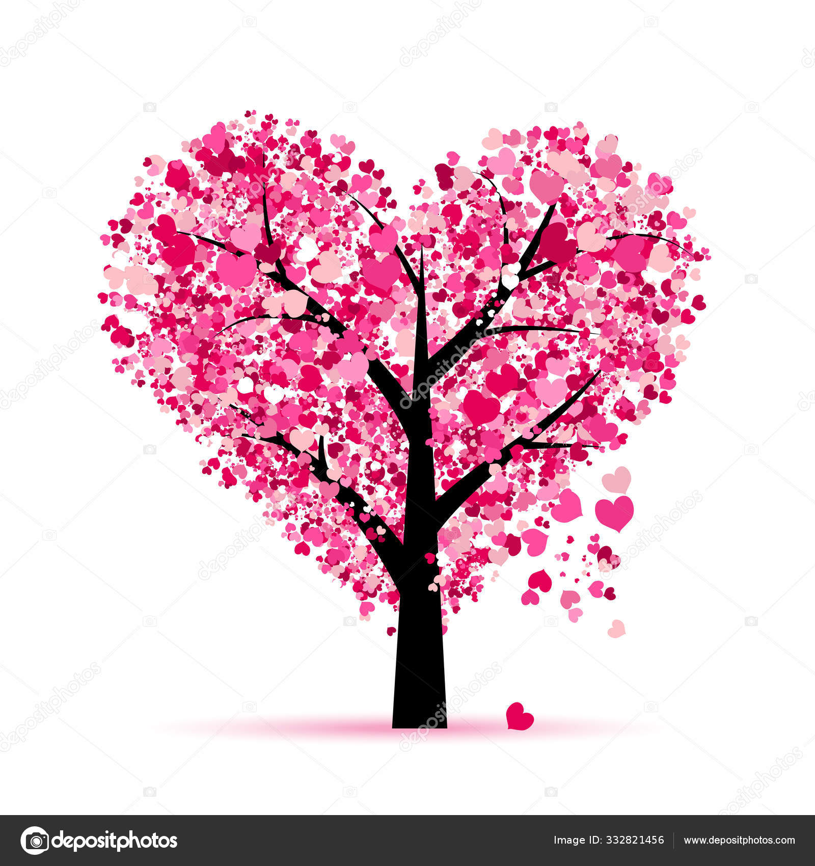 Love Valentines Day Vector Hd Images, Heart Tree On The Day Of Love The Tree  Of Love That Is Growing On Valentine S Day, February, Design, Love PNG  Image For Fr…