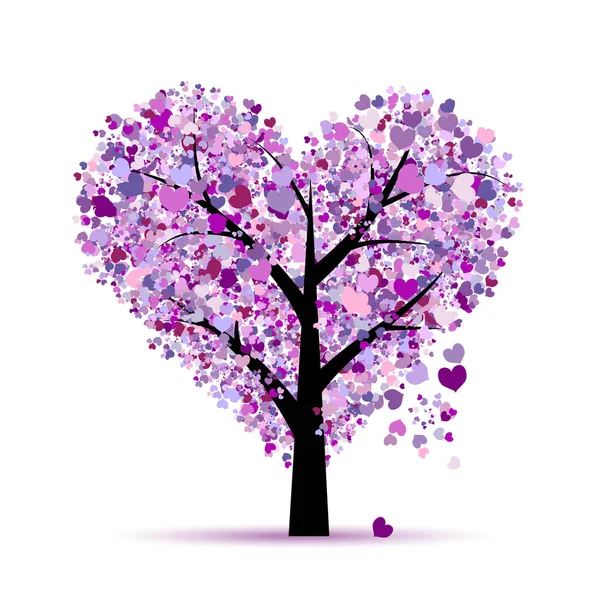 L'albero dell'amore. Biglietto di San Valentino per il tuo design — Vettoriale Stock