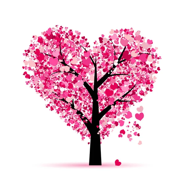 Liefdesboom. Valentijnskaart voor uw ontwerp — Stockvector