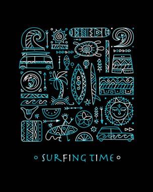 Sörf geçmişi. Tasarımın için kabile elementleri