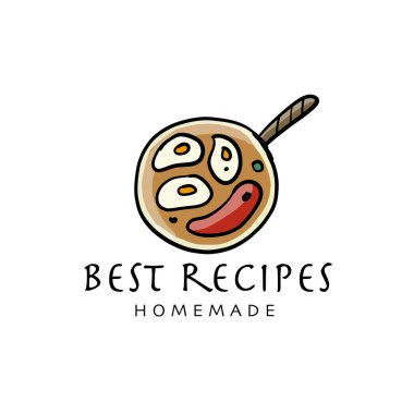 Kahvaltı - yağda ya da çırpılmış yumurta. Logo, menü, kafeler, restoranlar, fast food için broşür tasarımı