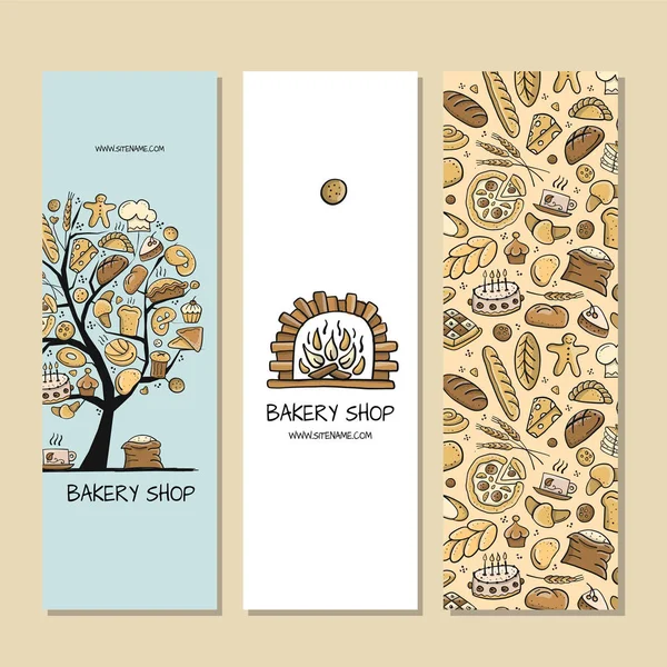 Banners ontwerp, idee voor bakkerij bedrijf — Stockvector