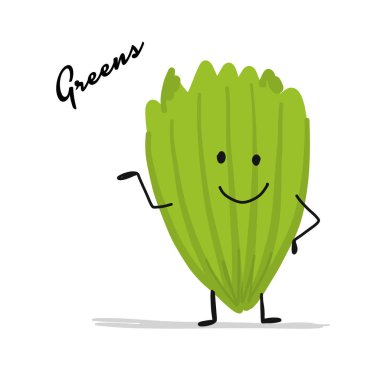 Komik gülümseyen Çin lahanası, dizaynınız için karakter