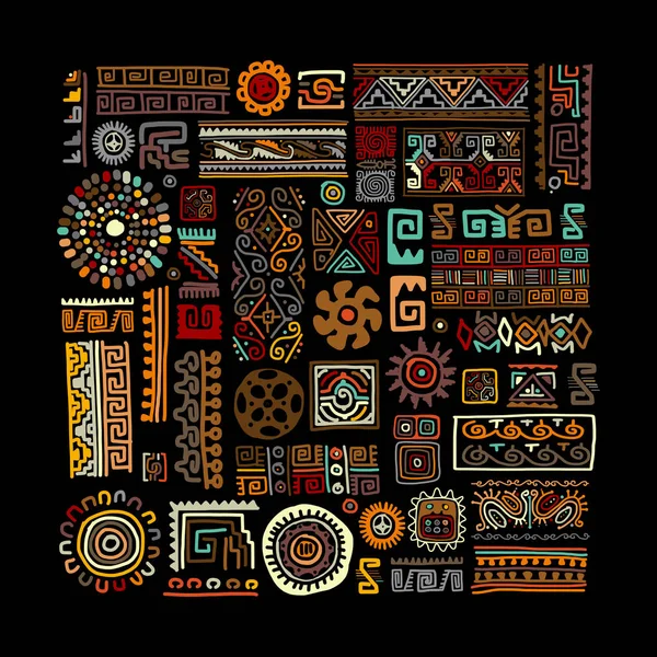 Ethnische handgefertigte Ornamente für Ihr Design — Stockvektor
