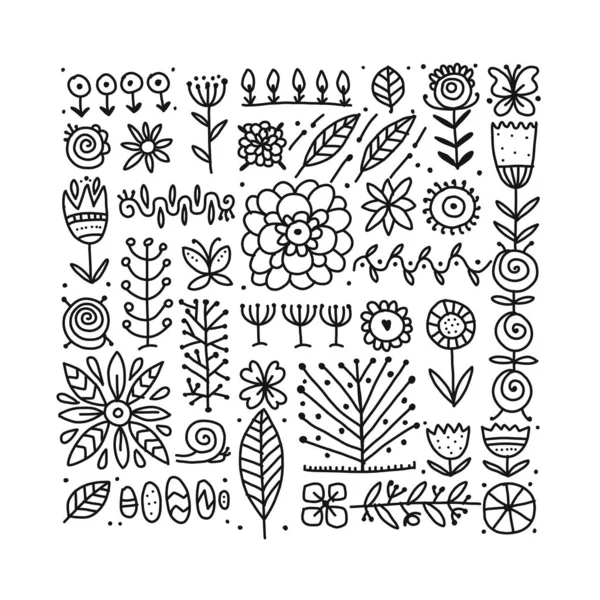 Этнические цветочные узоры для Вашего дизайна — стоковый вектор