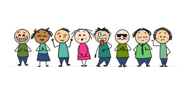 İnsan simgeleri ayarlandı. Tasarımınız için çizim