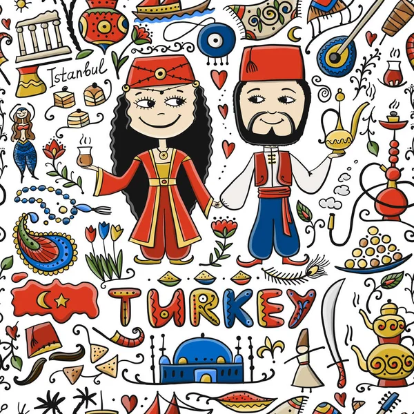 Travel to Turkey. Seamless pattern for your design