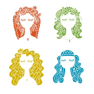 Güzellik salonu, spa logosu. Kadın yüzü