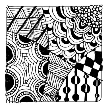 Zentangle süsleme, tasarım için kroki