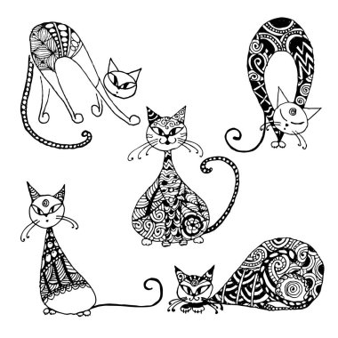 Kara kediler, sizin tasarımınız için zencefil stili.