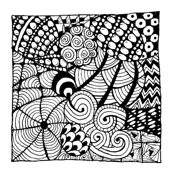 Zentangle 飾り、あなたの設計のためのスケッチ — ストックベクタ