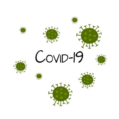 Coronavirus covid-19, tasarım simgesi beyaz üzerine izole edildi