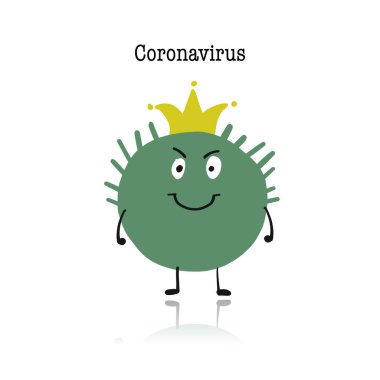 Coronavirus, covid-19. Beyaz üzerine izole şirin karakter