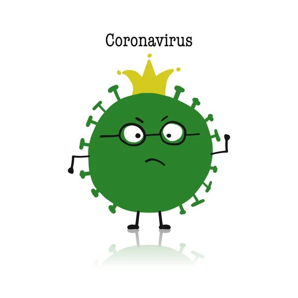 Coronavirus, covid-19. Karakter lucu diisolasi pada warna putih - Stok Vektor