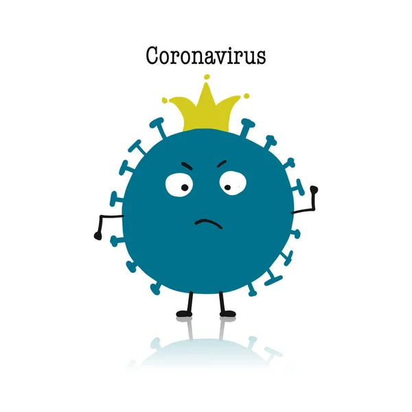 Coronavirus, covid-19. Χαριτωμένος χαρακτήρας απομονωμένος στο λευκό — Διανυσματικό Αρχείο