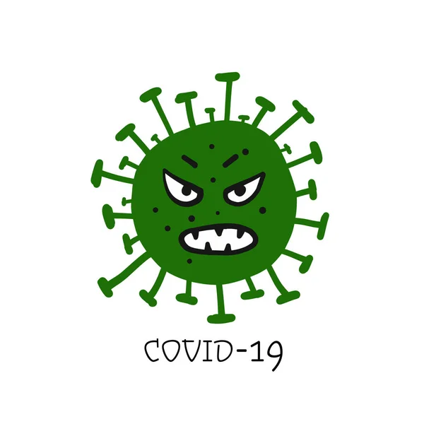 Karakter Coronavirus diisolasi pada warna putih - Stok Vektor