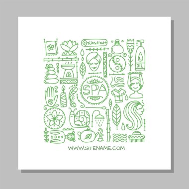 Tebrik kartı tasarımı. Spa salonu arka planı