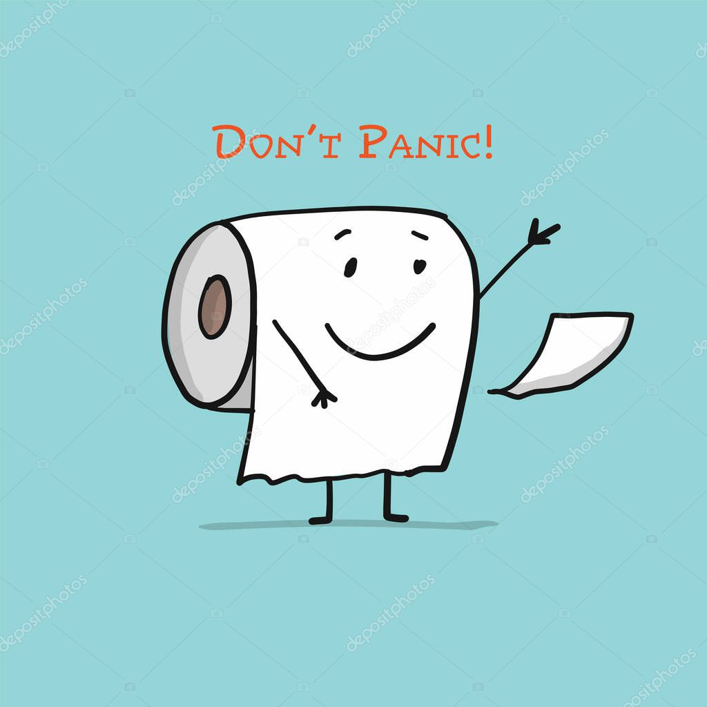 Toilet Paper. Funny Character isolated for your design. Vector illustration