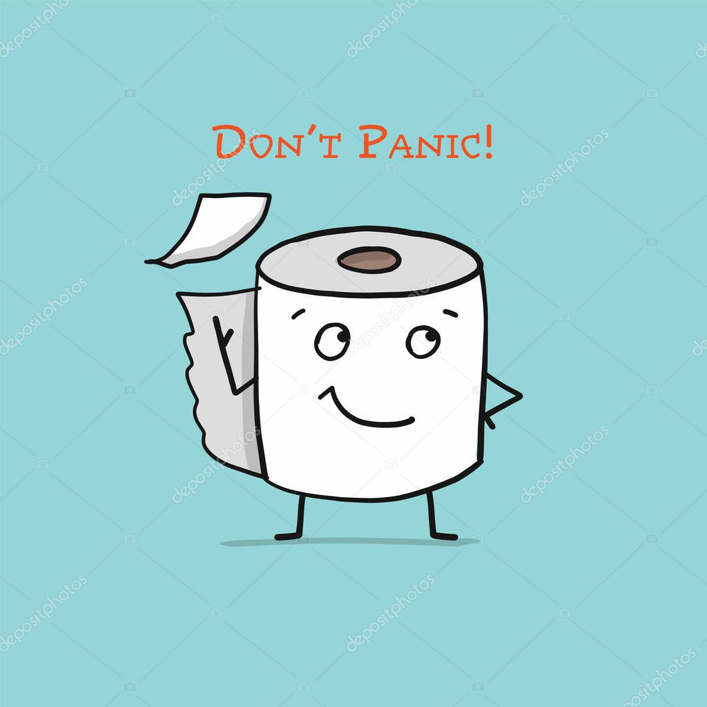 Toilet Paper. Funny Character isolated for your design. Vector illustration