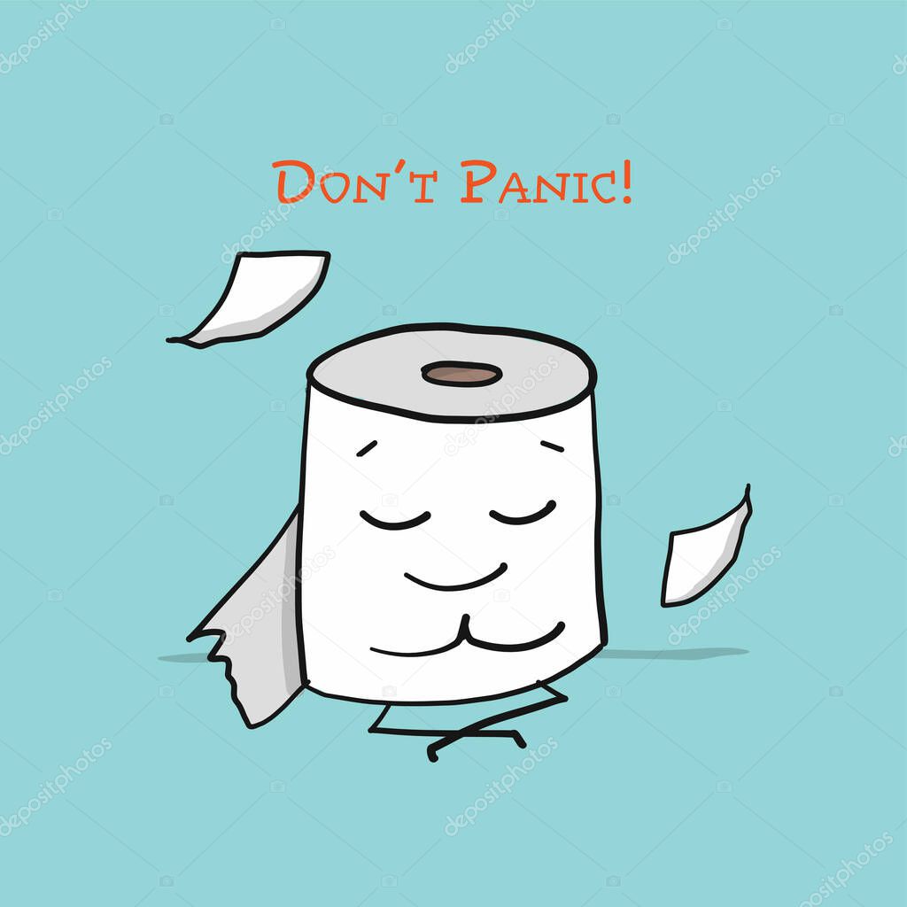 Toilet Paper. Funny Character isolated for your design. Vector illustration