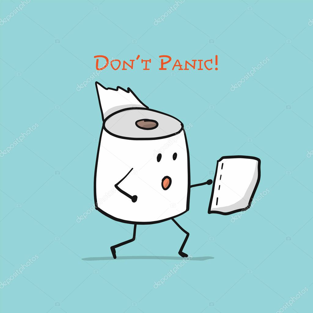 Toilet Paper. Funny Character isolated for your design. Vector illustration