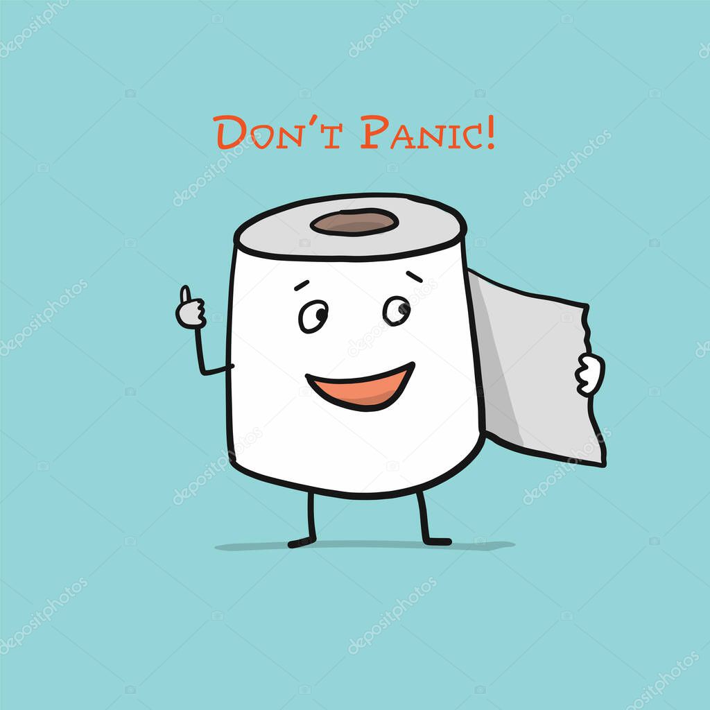 Toilet Paper. Funny Character isolated for your design. Vector illustration
