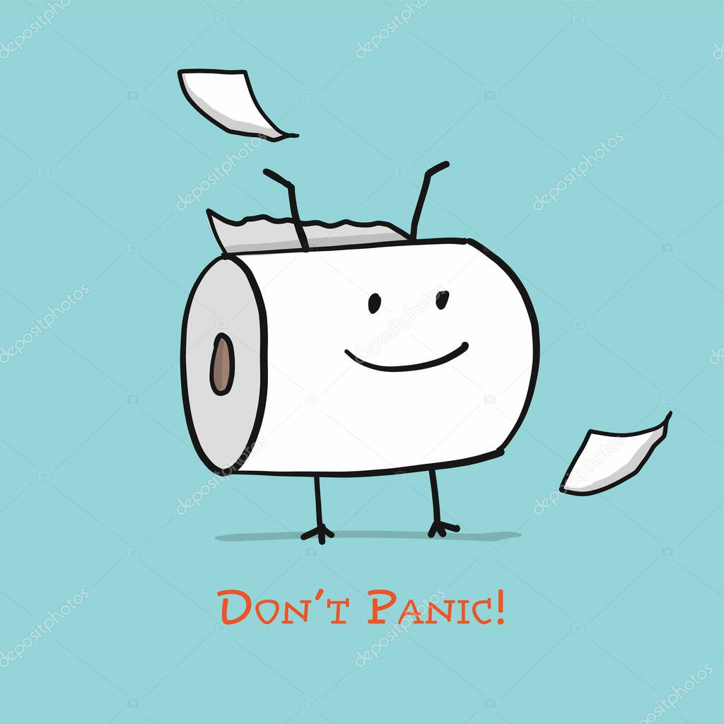 Toilet Paper. Funny Character isolated for your design. Vector illustration