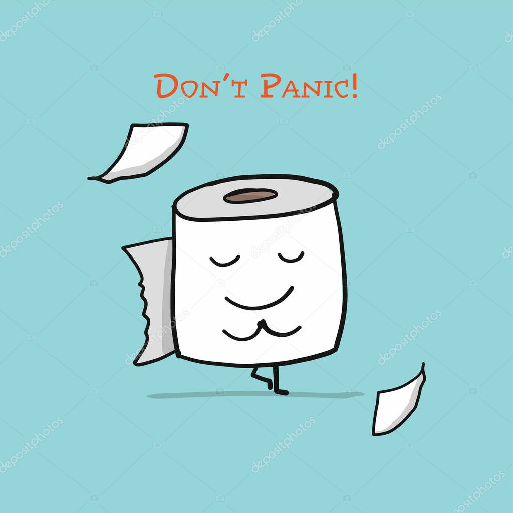Toilet Paper. Funny Character isolated for your design. Vector illustration