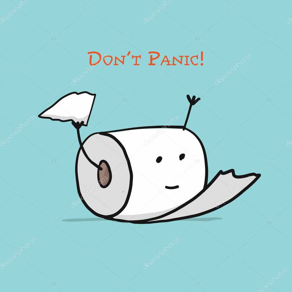 Toilet Paper. Funny Character isolated for your design. Vector illustration