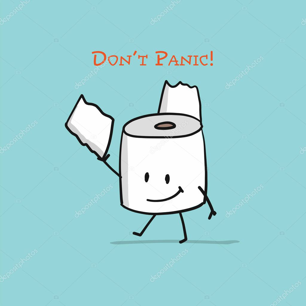 Toilet Paper. Funny Character isolated for your design. Vector illustration