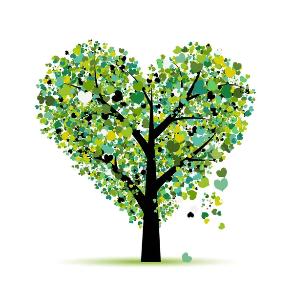 Love tree. Valentines day card for your design — Stock Vector