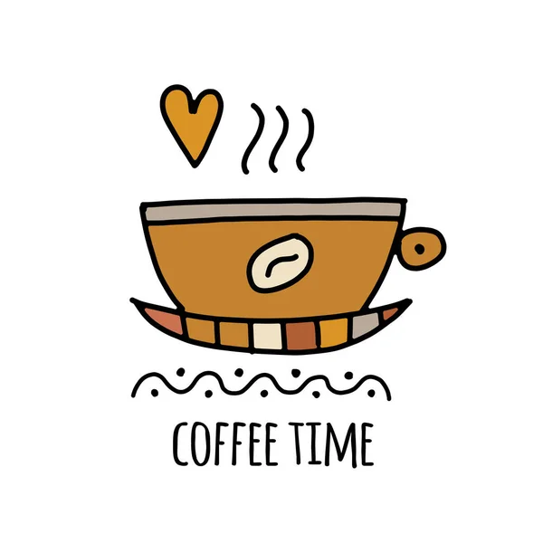 Copa de café, delinear el estilo simple. Icono de diseño para la aplicación de impresión, web o móvil — Vector de stock