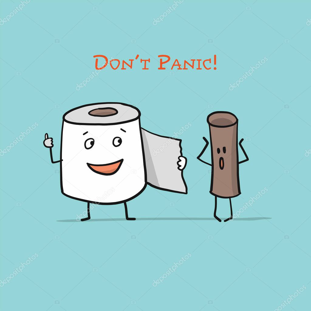 Toilet Paper. Funny Character isolated for your design. Vector illustration