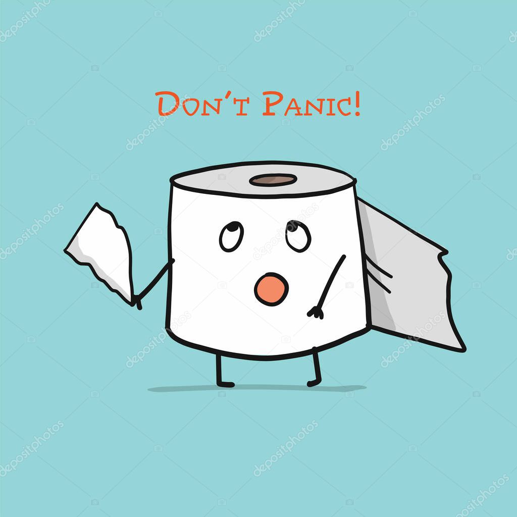 Toilet Paper. Funny Character isolated for your design. Vector illustration