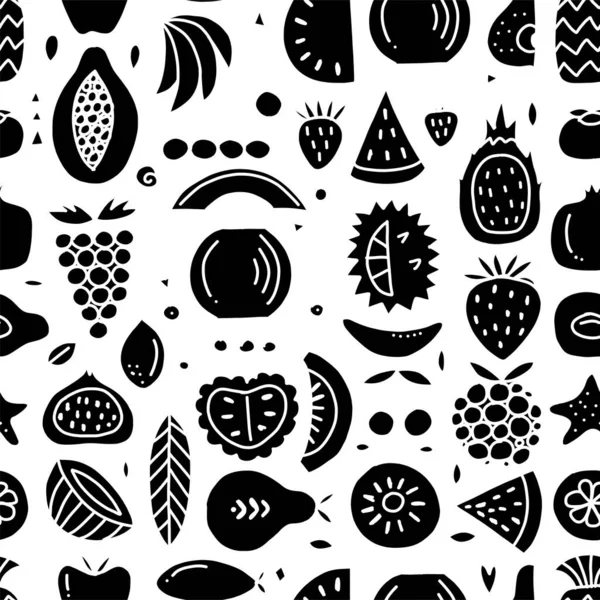Obst-Kollektion, kreativer, nahtloser Hintergrund für Ihr Design — Stockvektor