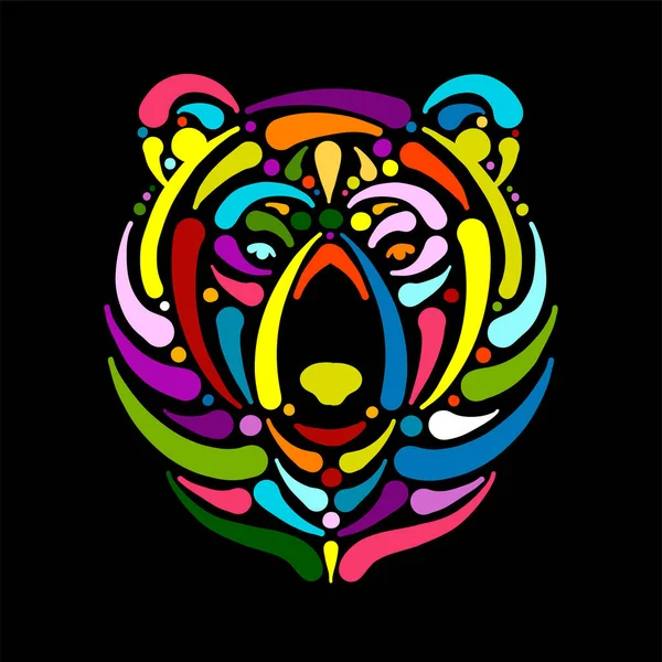 Медвежье лицо, эскиз для вашего дизайна — стоковый вектор