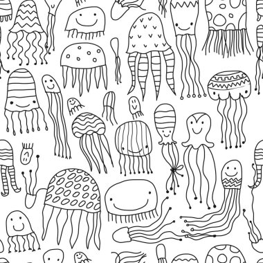 Komik denizanaları, dizaynınız için kusursuz desenler.