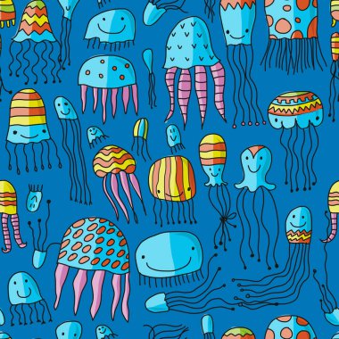 Komik denizanaları, dizaynınız için kusursuz desenler.