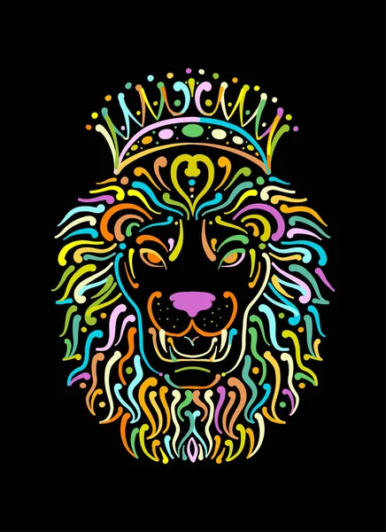 Lion face logo, sketch for your design — Stock Vector