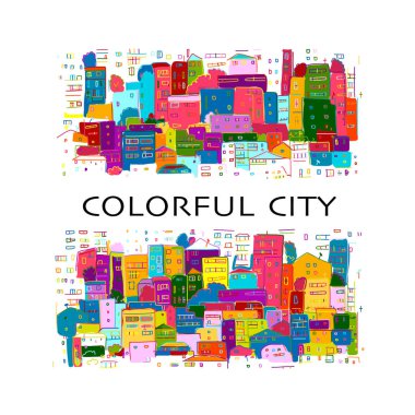 Soyut şehir manzarası arka planı, tasarımınız için çizim