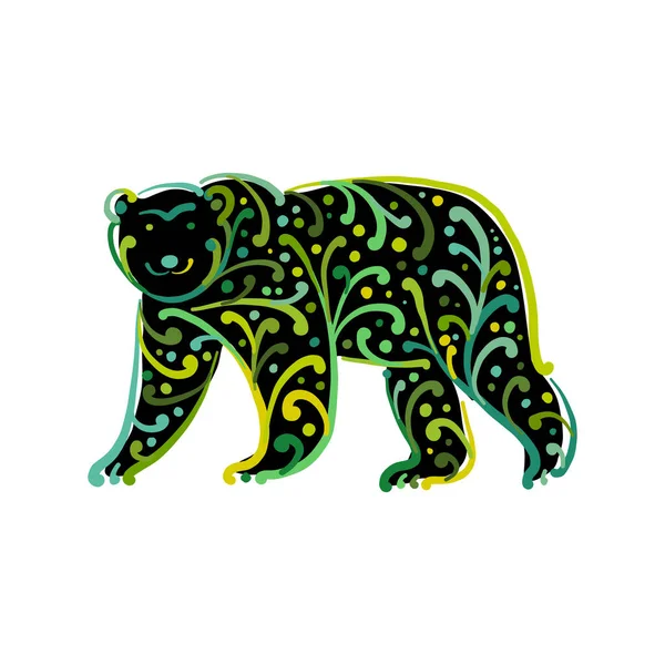 Forma de oso creativo. Diseño ornamental — Vector de stock