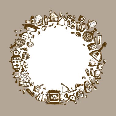 Rus saunası, tasarımınız için arka plan